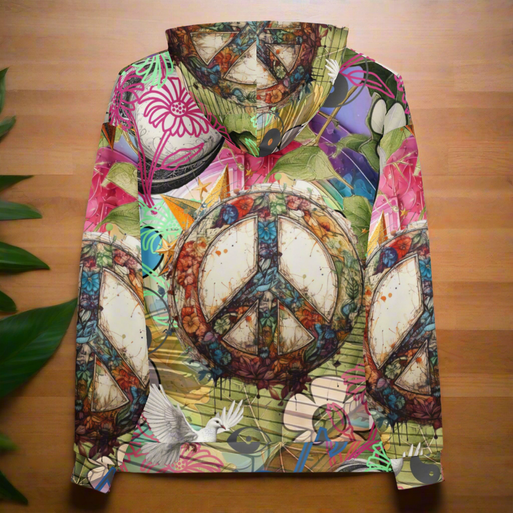 Peace Design Floral Hoodie