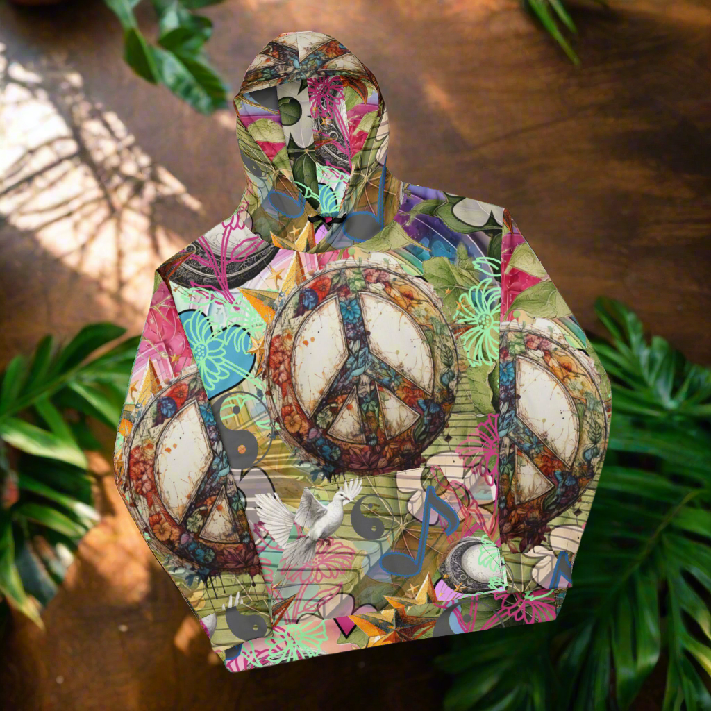 Peace Design Floral Hoodie